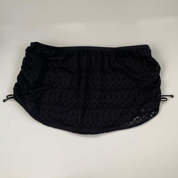 Cacique No-Wire Blouson Crochet Swim Tankini Top & Swim Skirt BLACK Size 22/24 - Picture 11 of 16